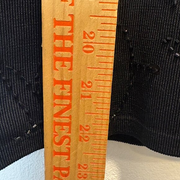 NEW Sandra Darren Black Beaded 3/4 Sleeve Knit Top Scoop Med Elegant VTG Glam - Picture 5 of 8